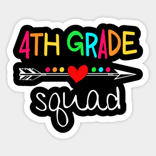 4th Grade Squad Fourth Teacher Student Team Back To School Shirt Sticker